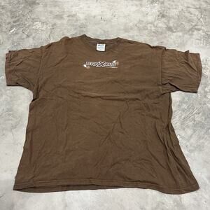 Vintage Draxxus Paintball T-Shirt Y2K Graphic Tee Retro Brown Men Size XL